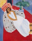Henri Matisse, Jeune Femme en blanc, fond rouge, 1946